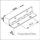 Punched Zinc Steel Piano Hinge with 20mm Wide Leaf