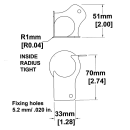 Zinc Brace Ball Corner with 1mm Radius