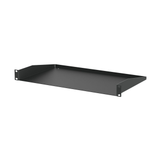 1U Black Rack Shelf - 270.5mm deep