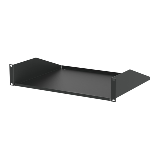 2U Black Rack Shelf - 368mm deep