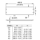 Penn Elcom 3U Black Flanged Rack Panel