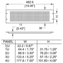 Penn Elcom 1U Black Perforated Flanged Rack Panel