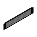 2U Black Perforated Flanged Rack Panel