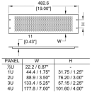 2U Black Perforated Flanged Rack Panel