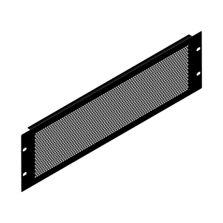 3U Black Perforated Flanged Rack Panel