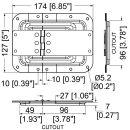 Large Lid Stay in 7mm Deep Shallow Dish with 27mm Offset