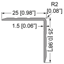 Single Angle Extrusion 20x20x1.5mm