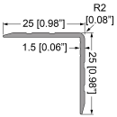 Penn Elcom AL Single Angle Extrusion 20x20x1.5mm