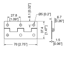 70x37mm 6 Hole Zinc Hinge