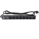 1U 8-Way Horizontal Back Facing Plug Rack Mount PDU