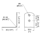 Penn Elcom L ugao 40x25.4mm, 4 rupe 5mm, pocinkovan