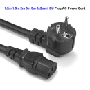 TLS power cable IEC C13, M/F, 2m, black