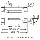 2 Parts Zinc Corner Handle with Tight Radius