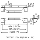Penn Elcom 2 Parts Zinc Corner Handle with Tight Radius