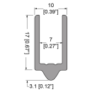 7mm Smooth Tongue Extrusion mates with EG-0524/2 Groove...