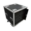 QSD Rack System, width 600 mm, with 3 drawers, 1 &times; 4U and 2 &times; 3U, RAL 9011